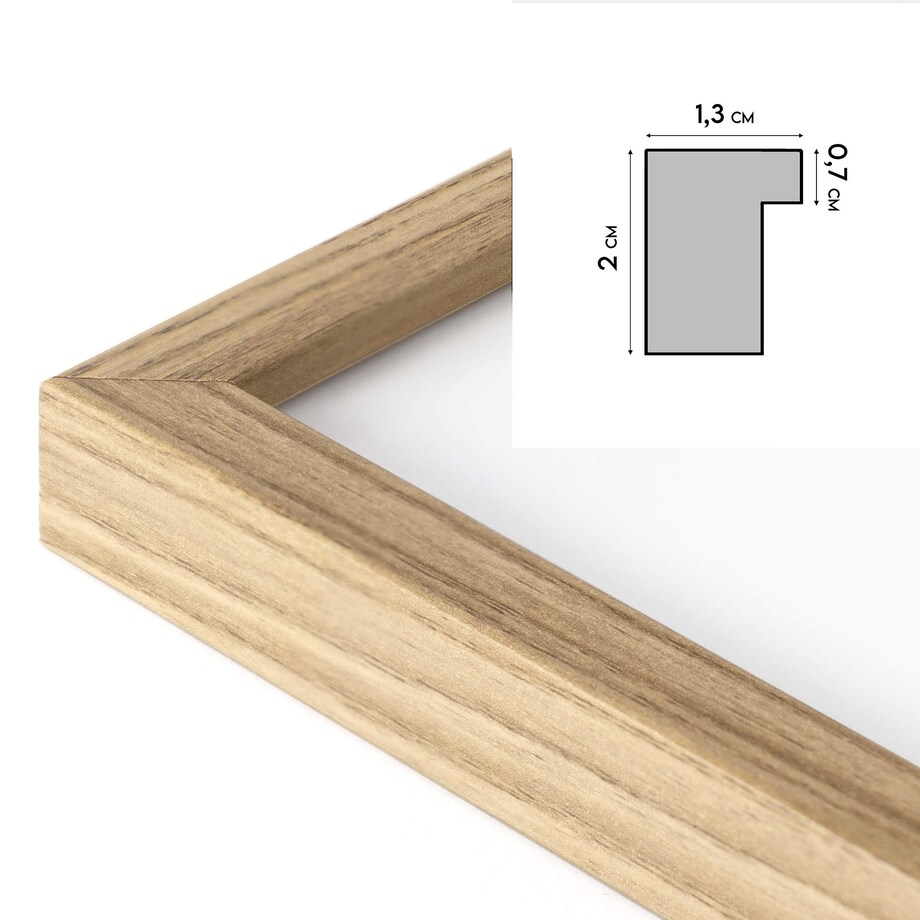 Brązowa ramka na zdjęcia 50x50 cm wisząca rama MDF z plexi klasyczna ramka kwadratowa