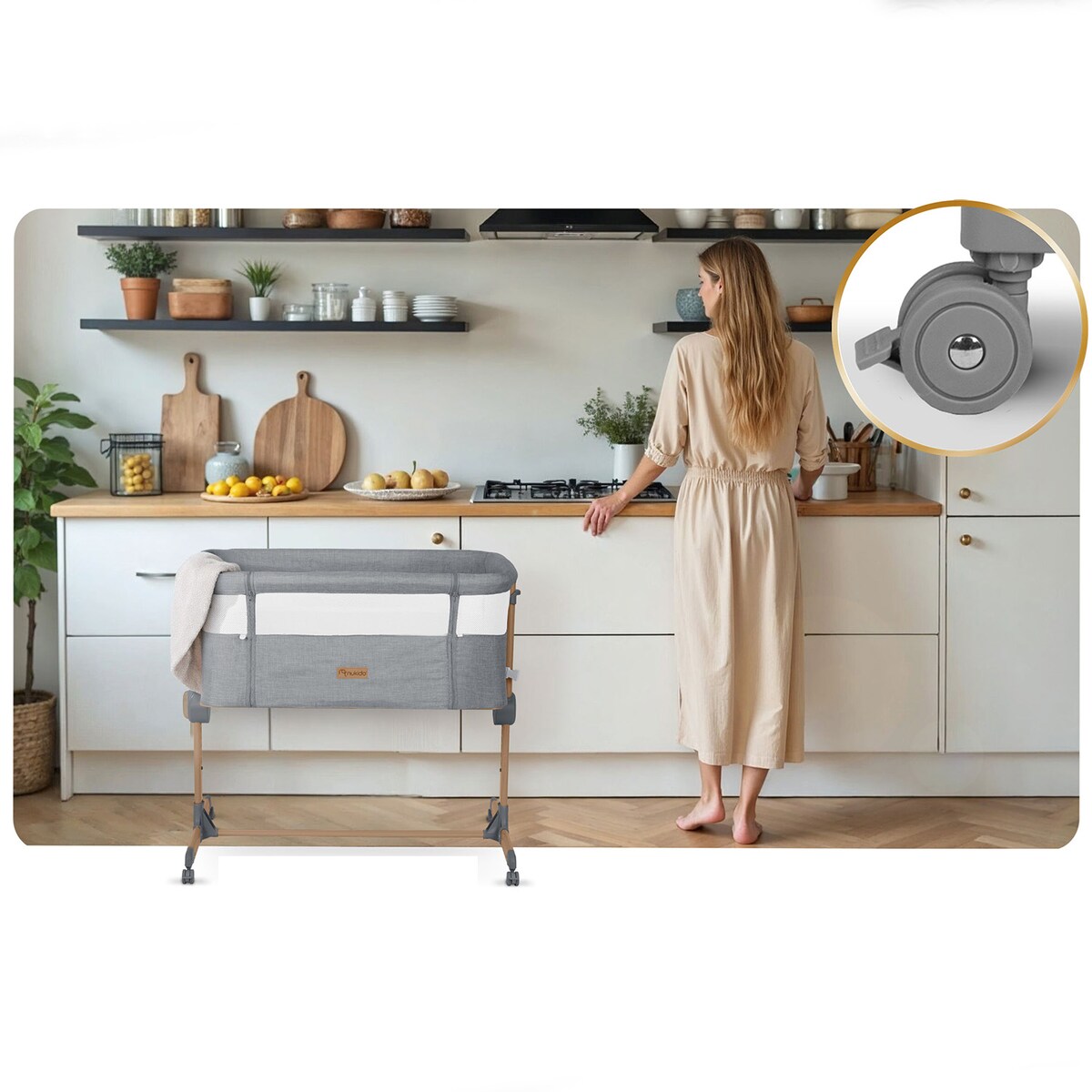 Łóżeczko dziecięce niemowlęce dostawka Nukido składane 0-5m