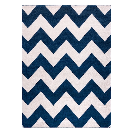 Dywan SKETCH - FA66 niebiesko/biały - Zygzak 140x190 cm