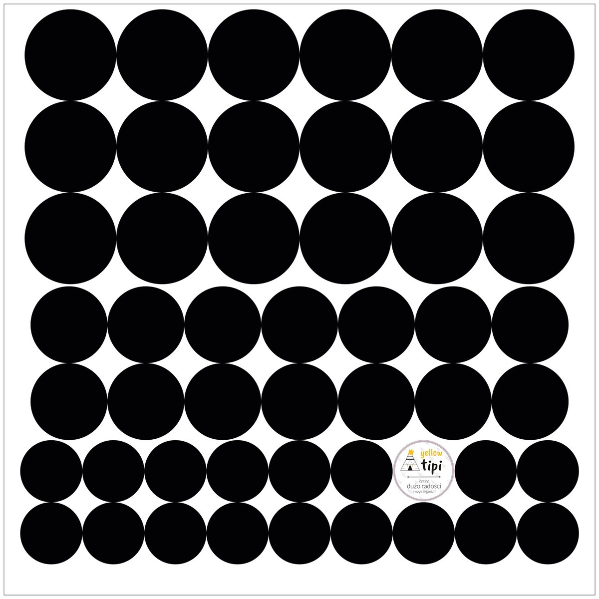 Zestaw naklejek Mini Dots black tone, 40x40 cm