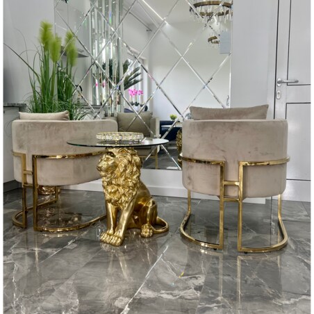 Stolik kawowy nowojorski złoty Lew Premium 60x60x62