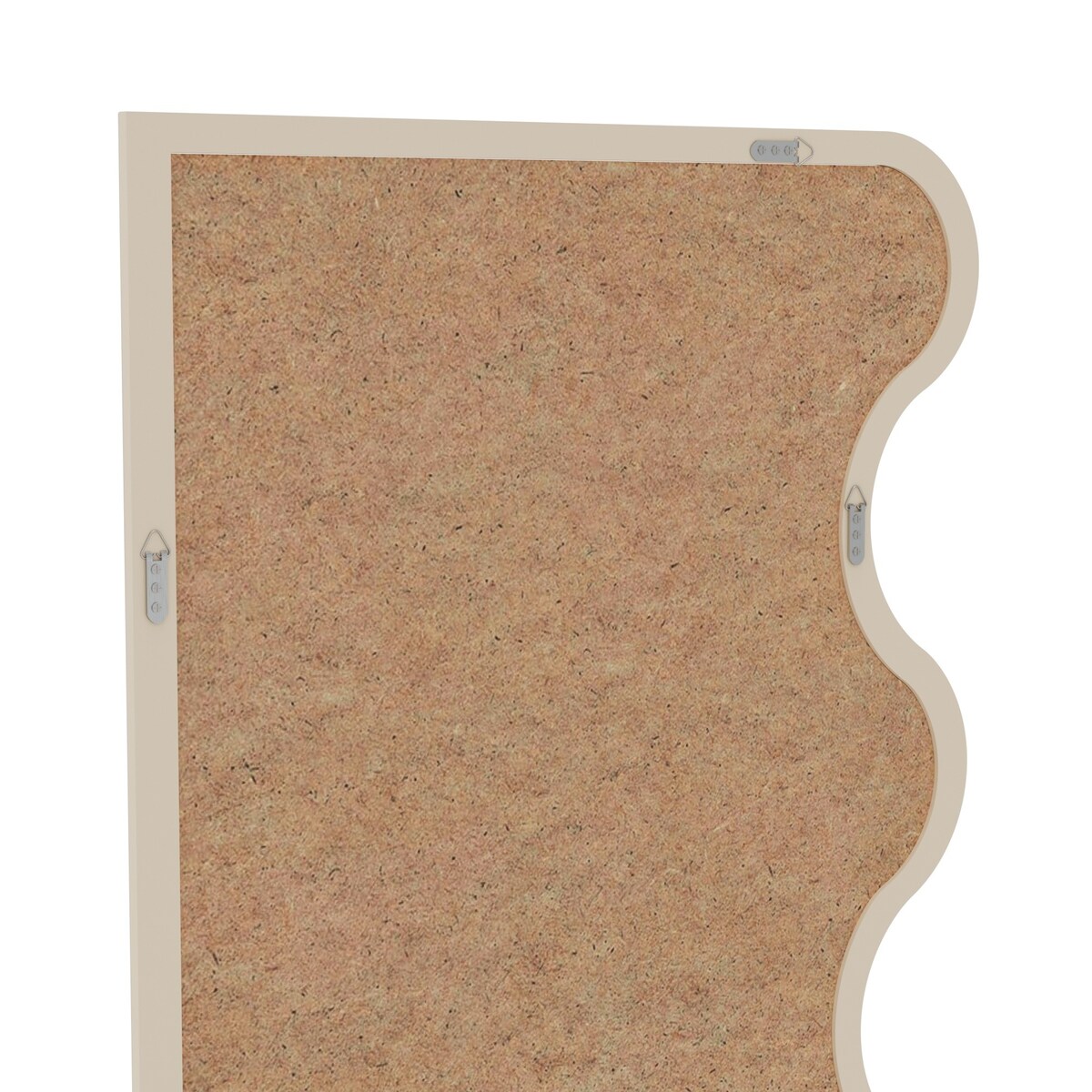 Lustro wiszące w falowanej ramie beżowe 140x70 cm