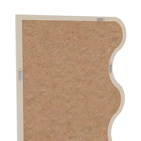 Lustro wiszące w falowanej ramie beżowe 140x70 cm