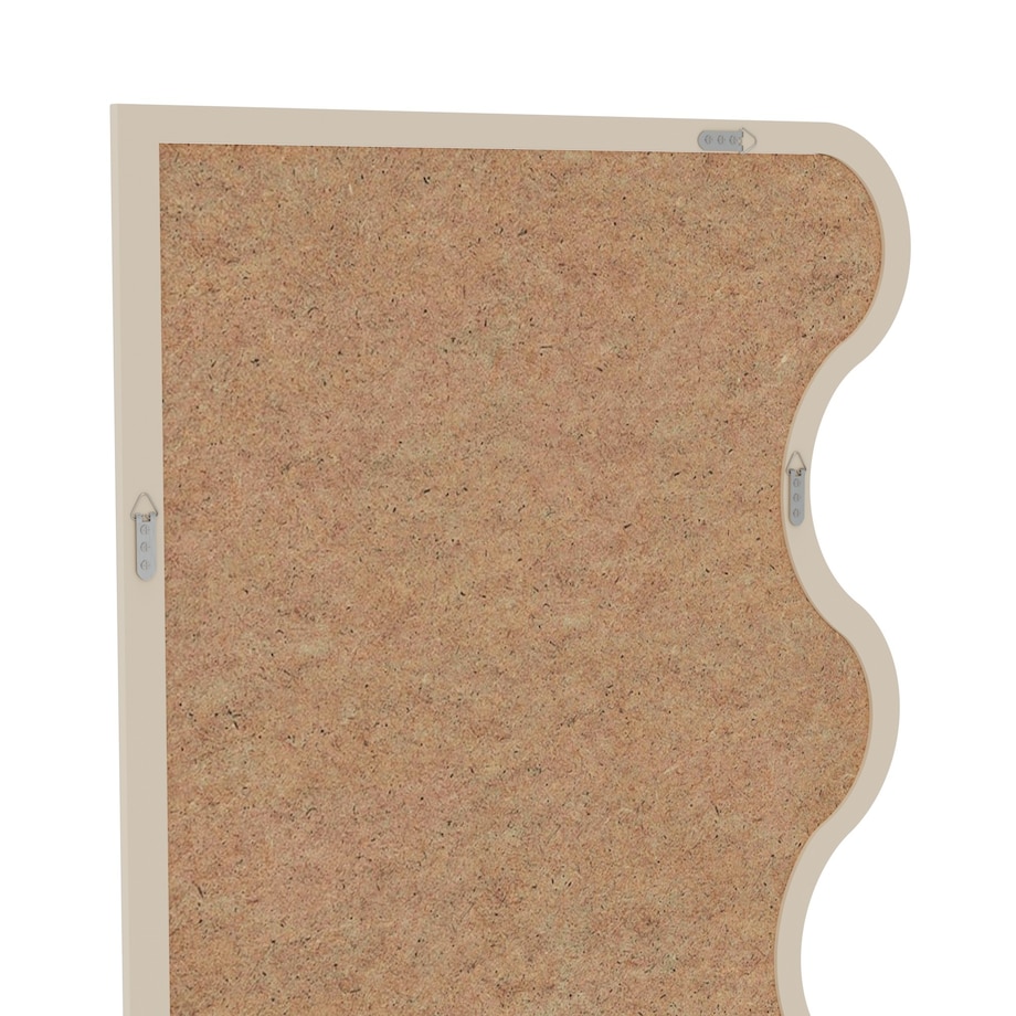 Lustro wiszące w falowanej ramie beżowe 140x70 cm