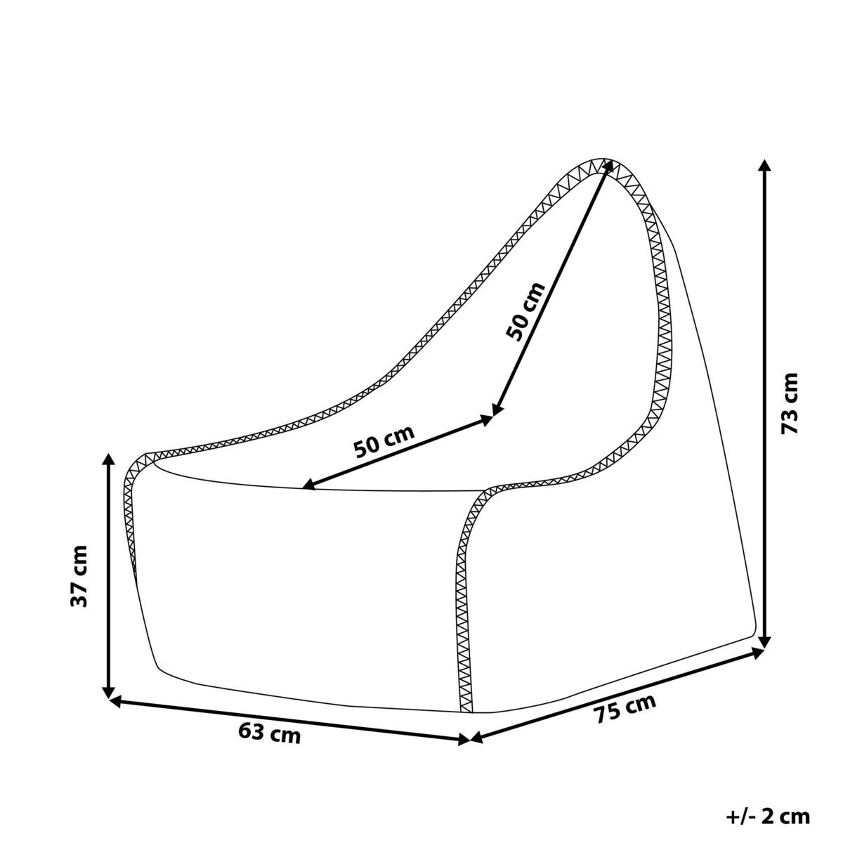 Fotel worek 200 L DROP 63 cm 75 cm Złoty