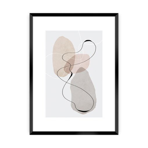 Plakat Abstract Lines I, 21 x 30 cm, Ramka: Czarna