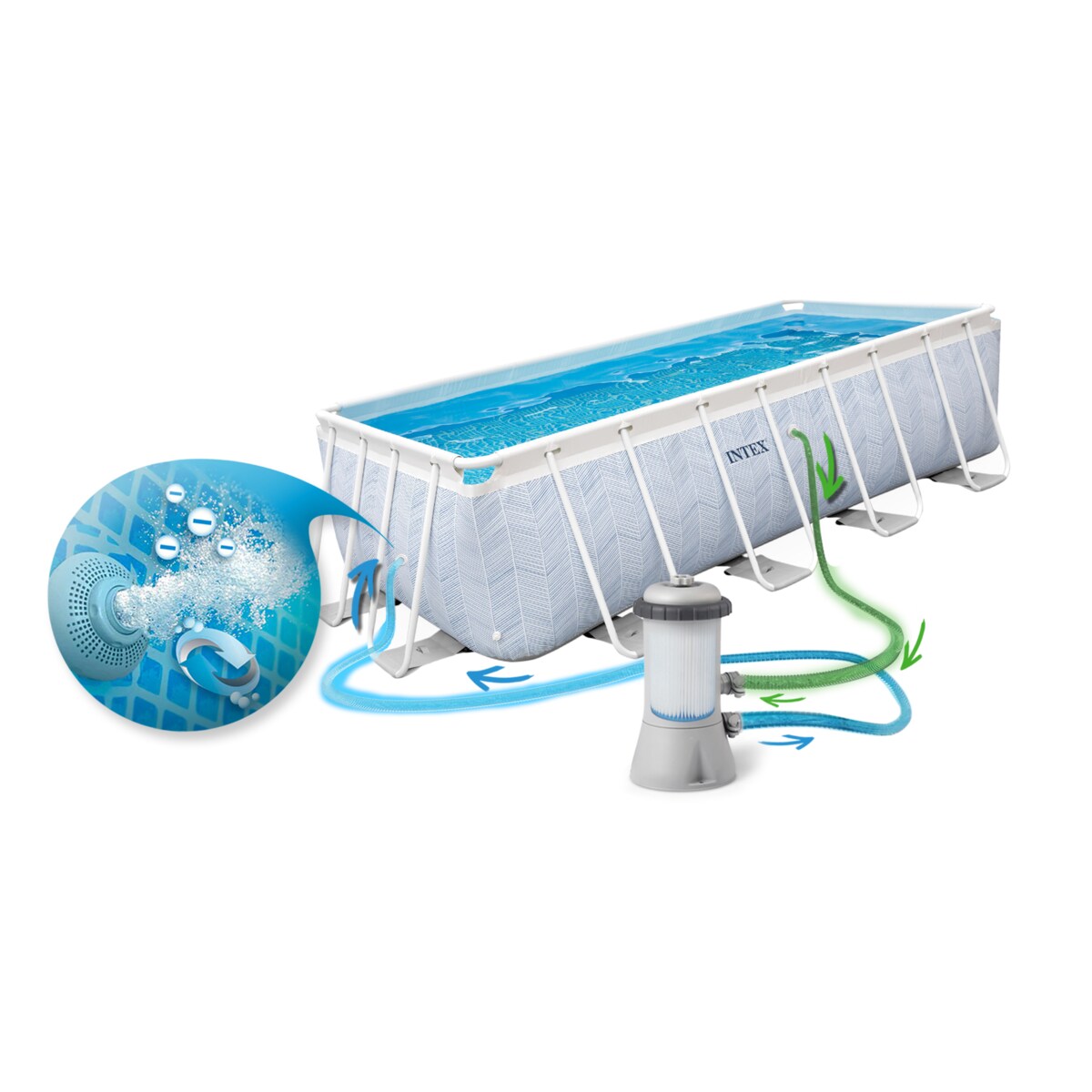 Basen stelażowy ogrodowy 400x200x100 Intex zestaw 9w1