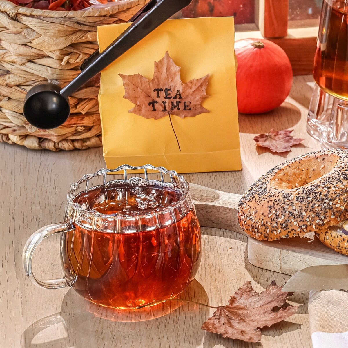 KOMPLET 6szt SZKLANEK z uchem FALA bańka 400 ml na kawę herbatę latte kubek