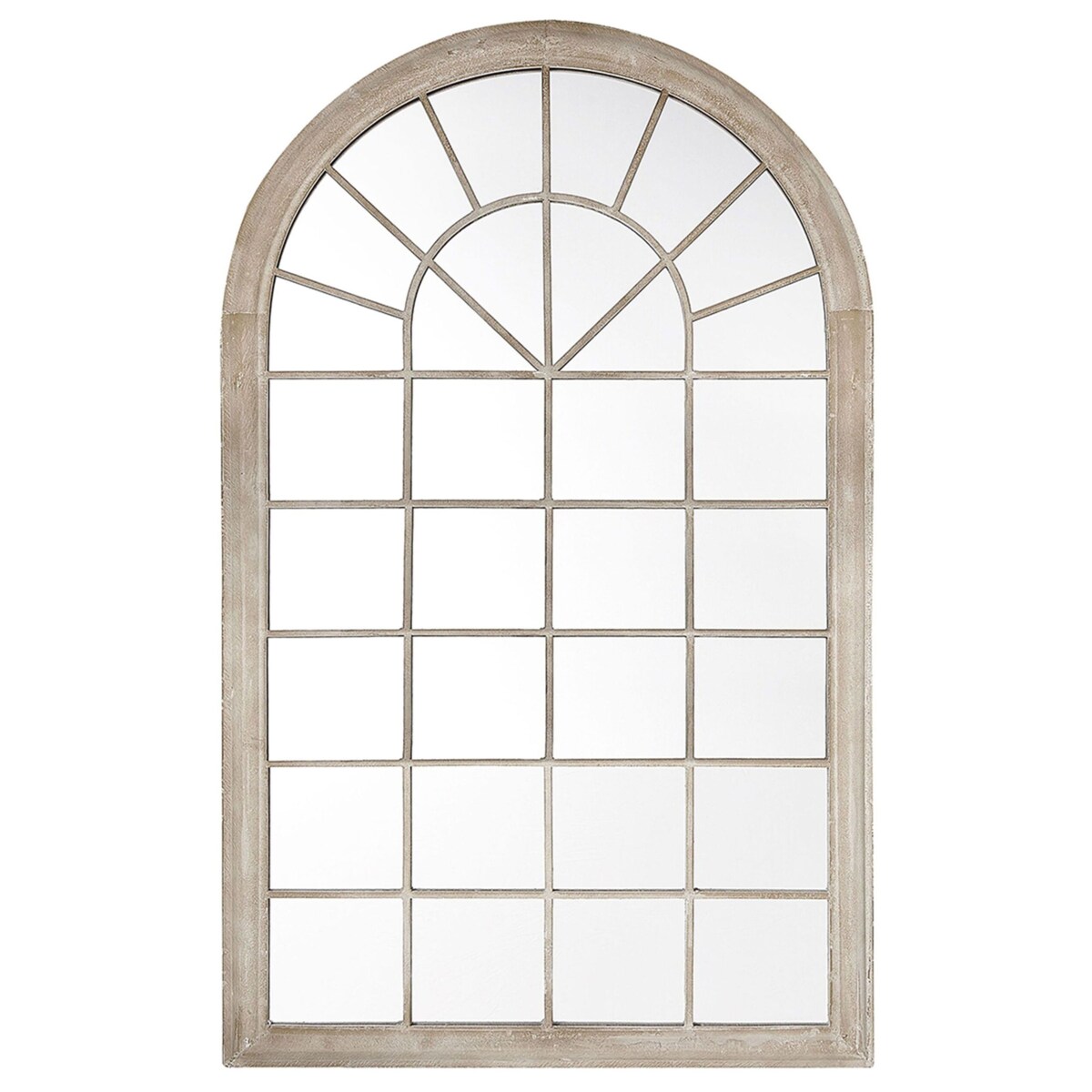 Metalowe lustro ścienne okno 77 x 130 cm beżowe TREVOL