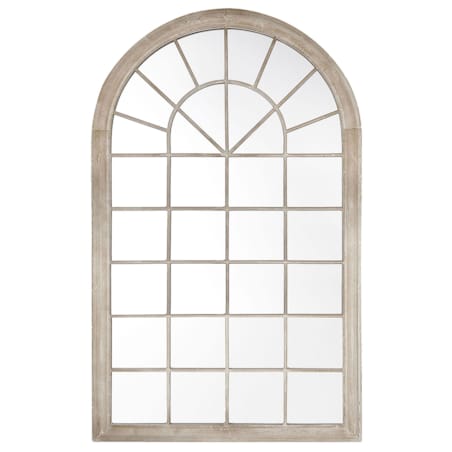 Metalowe lustro ścienne okno 77 x 130 cm beżowe TREVOL