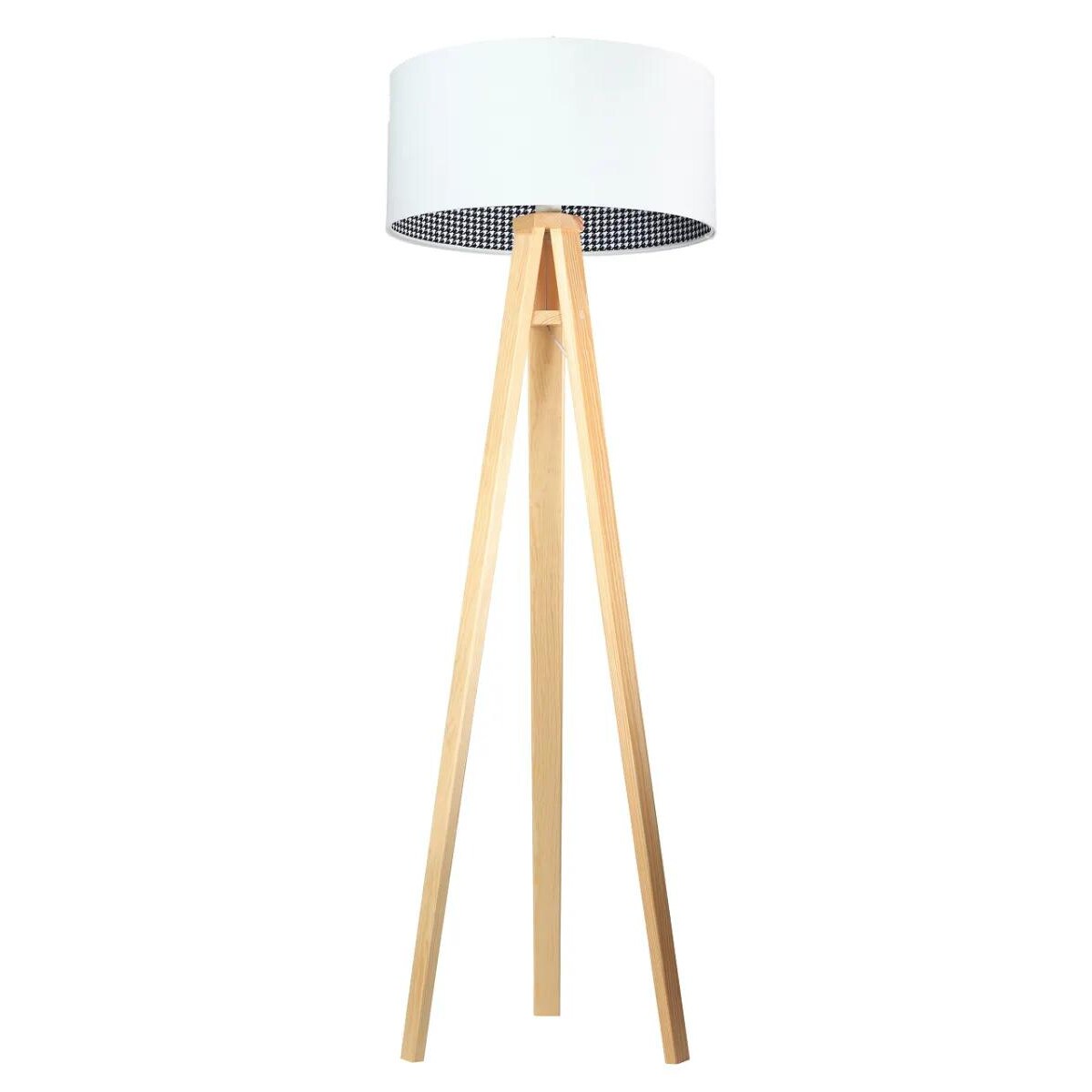 Lampa stojąca HOME 50 biała/pepitka/sosna