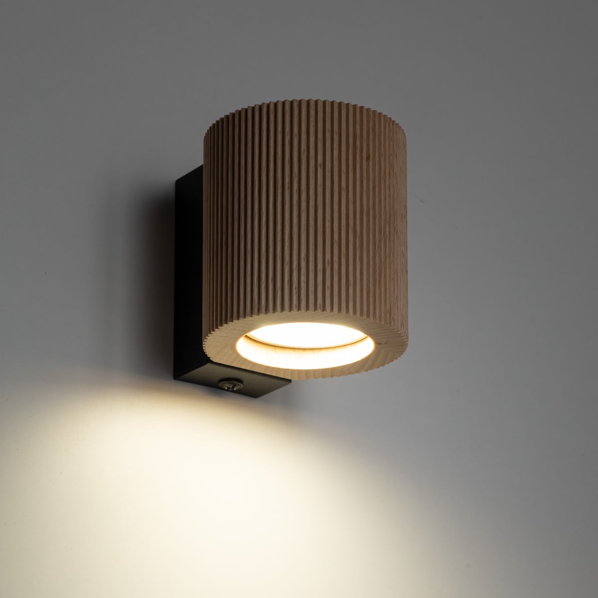 Kinkiet ścienny TK Lighting EVE CORTE WOOD 11443, drewno/czarny, GU10, nowoczesny
