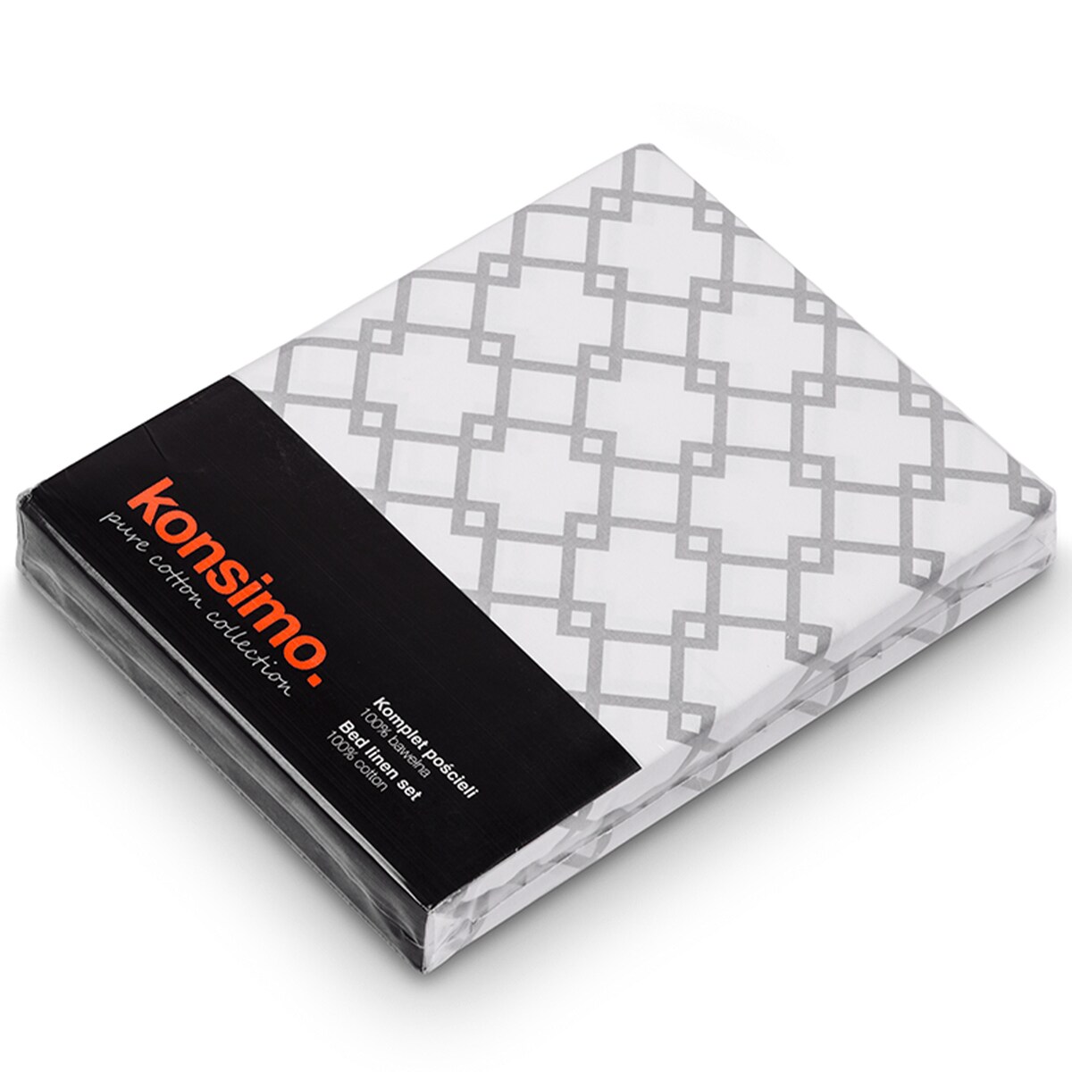 konsimo RENA komplet pościeli z bawełny, szary/biały, 140x200