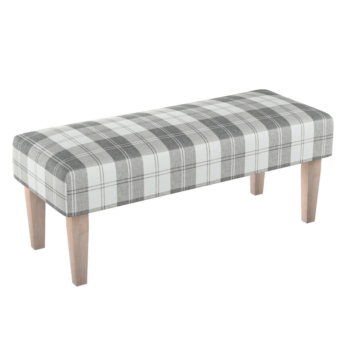 Ławka, krata szaro-biała, 100 x 40 x 40 cm, Edinburgh
