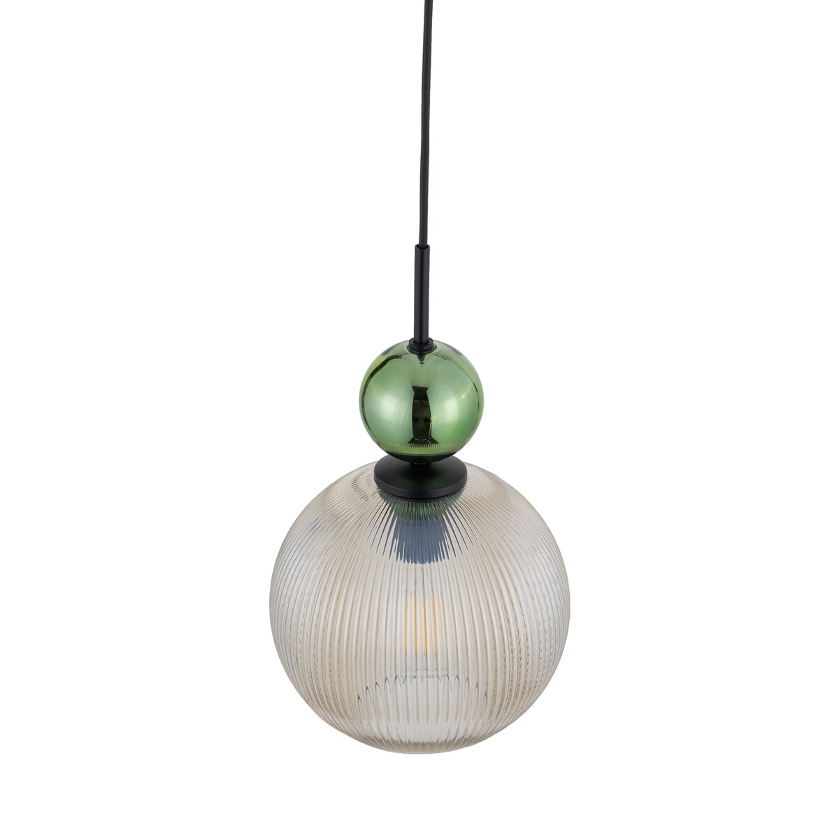 Lampa Wisząca Tk Lighting Sophia Big E27 Koniakowy Klosz Zielona Kulka
