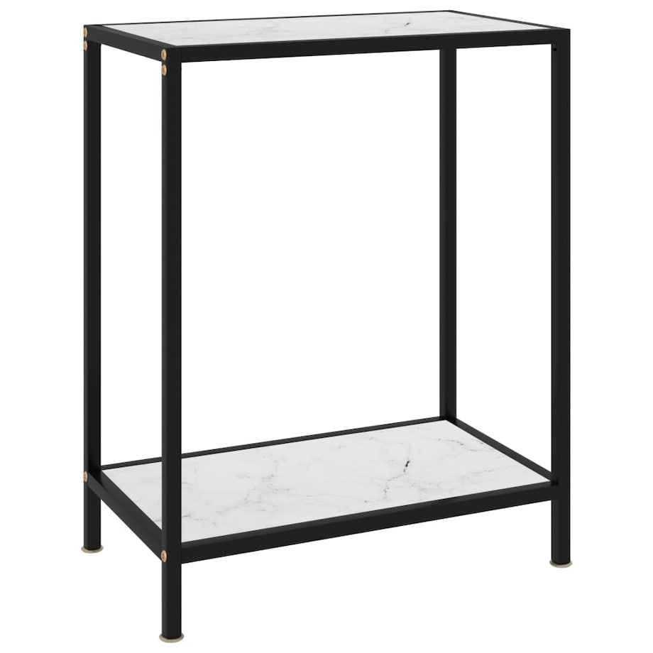vidaXL Stolik konsolowy, biały, 60x35x75 cm, szkło hartowane