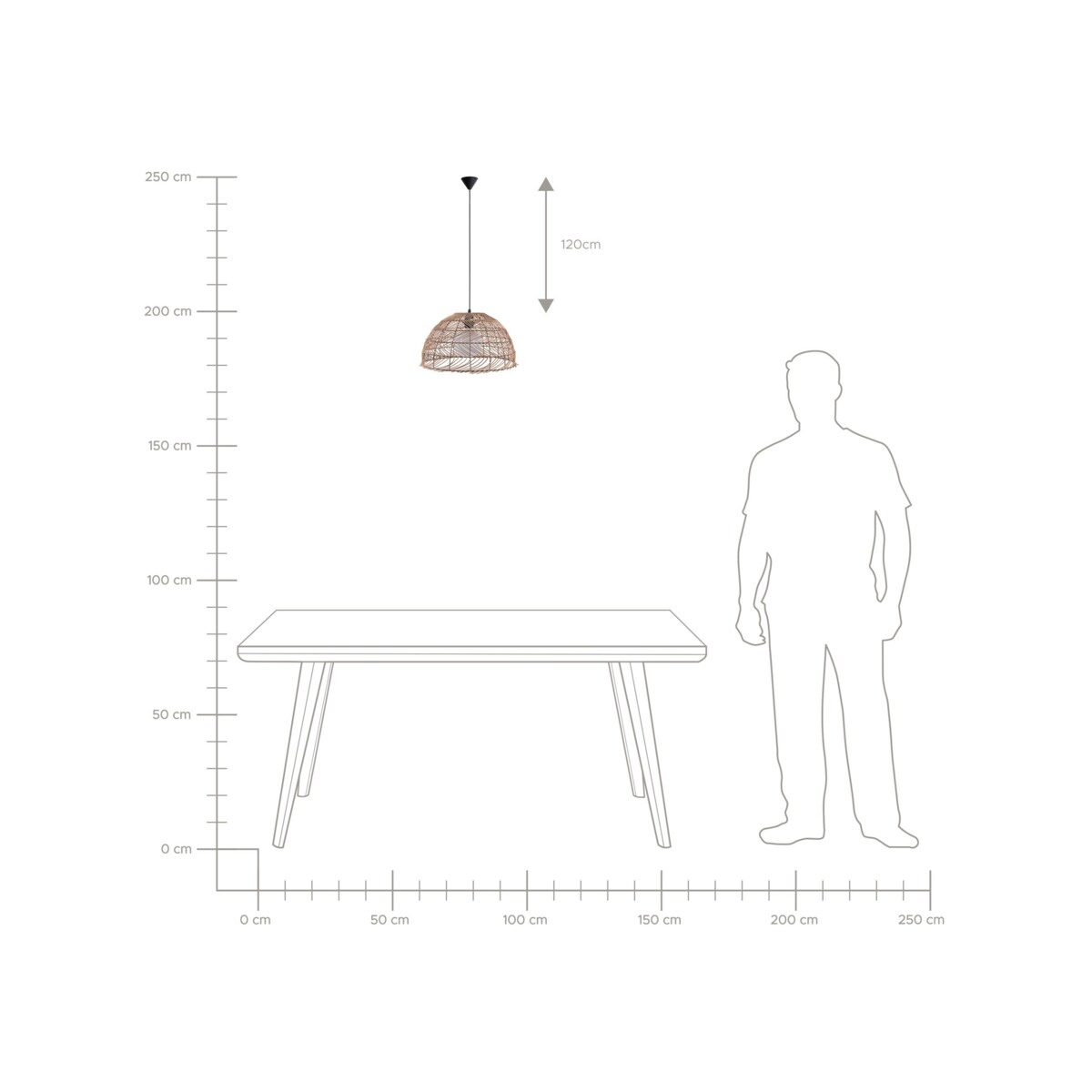 Lampa wisząca rattanowa naturalna SELENGE