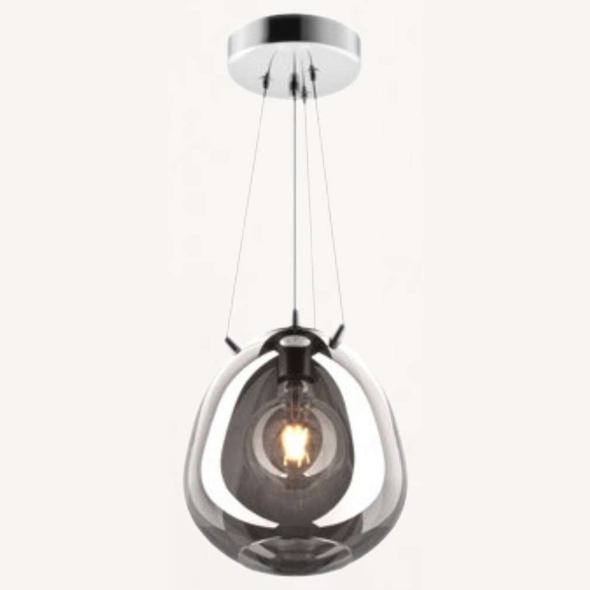 LAMPA wisząca MOON P19066B-D25 Zumaline szklana OPRAWA skandynawski ZWIS hygge loftowy chrom lustrzany