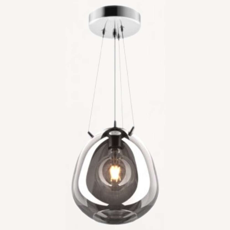 LAMPA wisząca MOON P19066B-D25 Zumaline szklana OPRAWA skandynawski ZWIS hygge loftowy chrom lustrzany