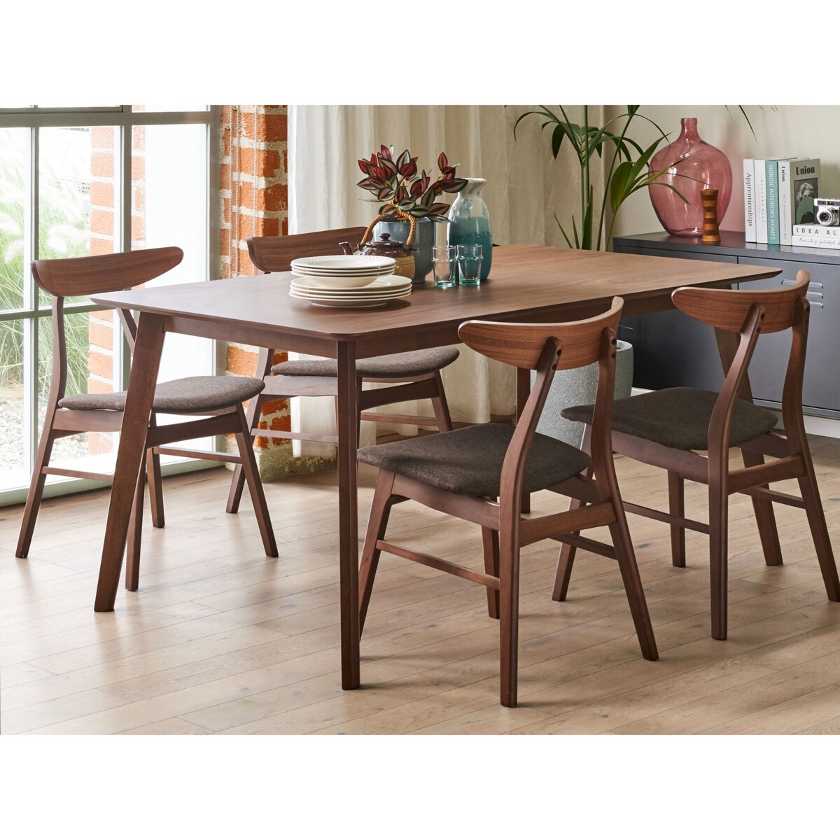 Stół do jadalni EPHRATA Mahoń ciemny 150 cm 90 cm