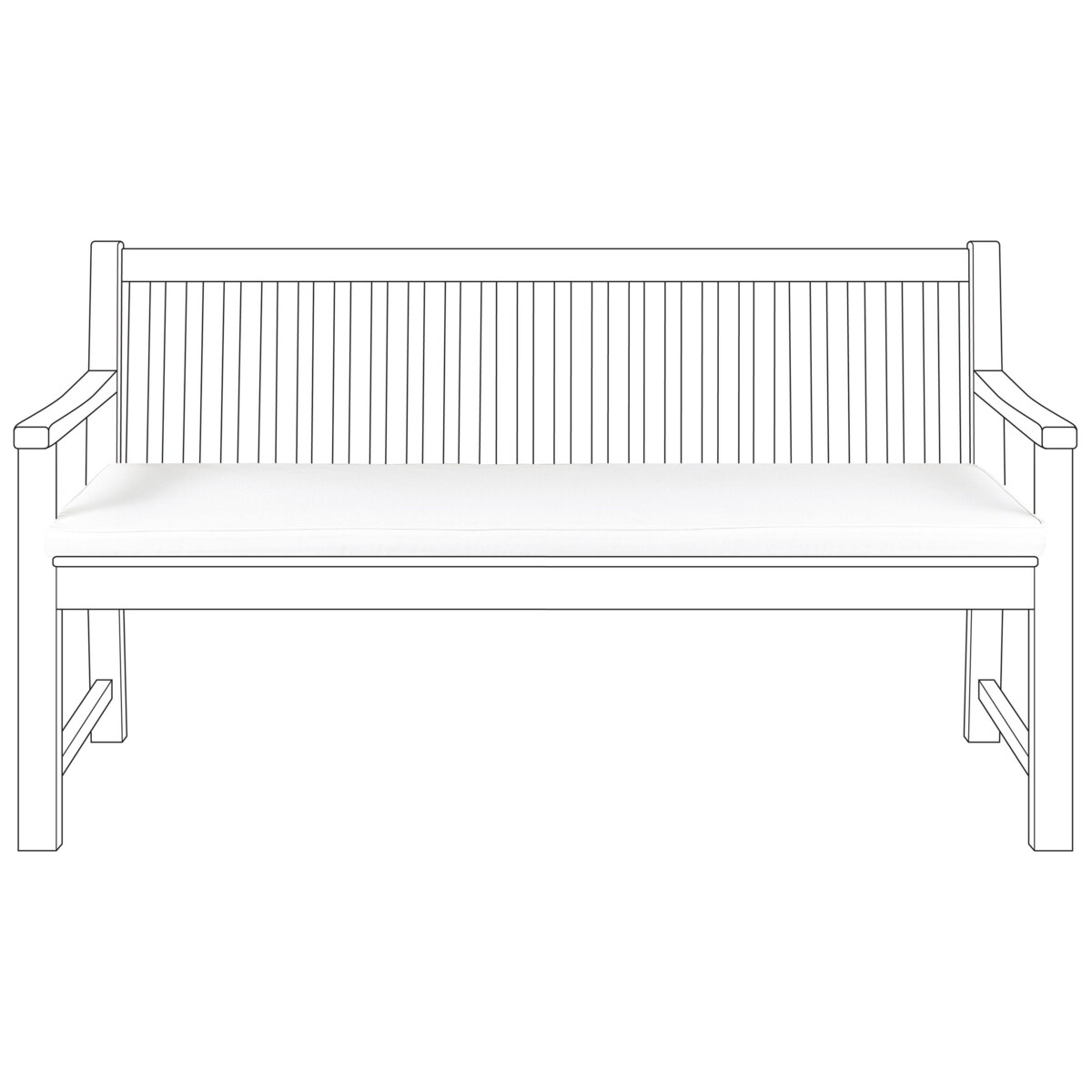 Poduszka na ławkę ogrodową VIVARA 152 x 54 cm Złamana biel