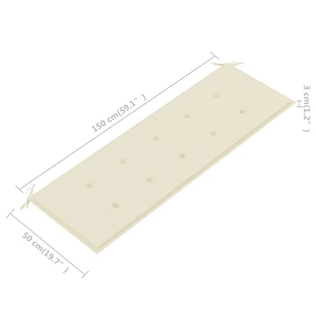 vidaXL 3-os. ławka ogrodowa z poduszką, 150 cm, lity eukaliptus