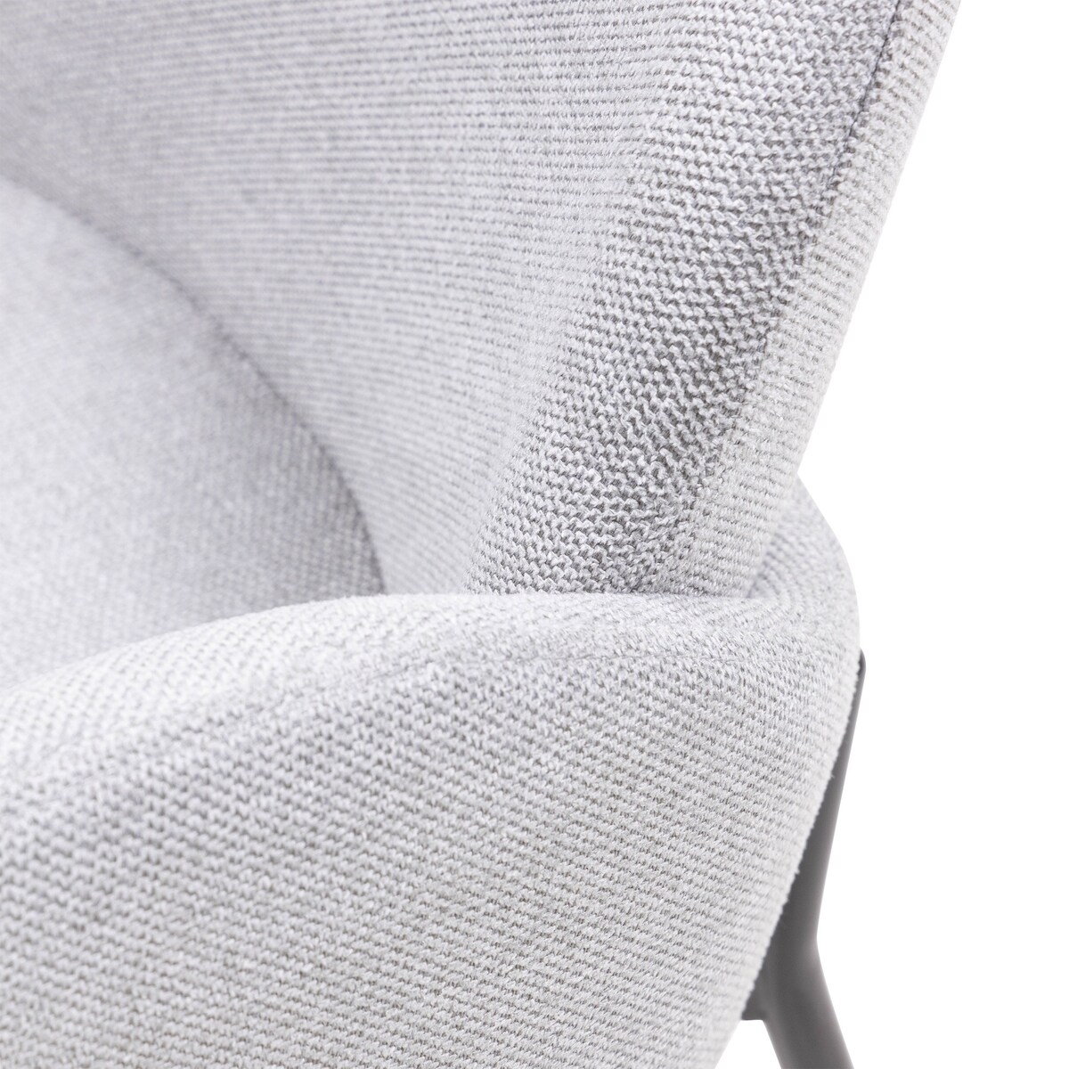 Krzesło tapicerowane szare metalowe nogi Holia