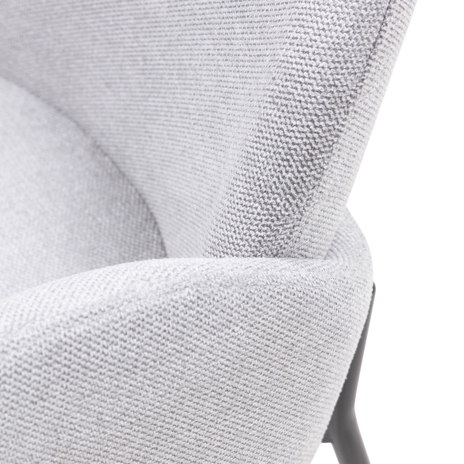 Krzesło tapicerowane szare metalowe nogi Holia