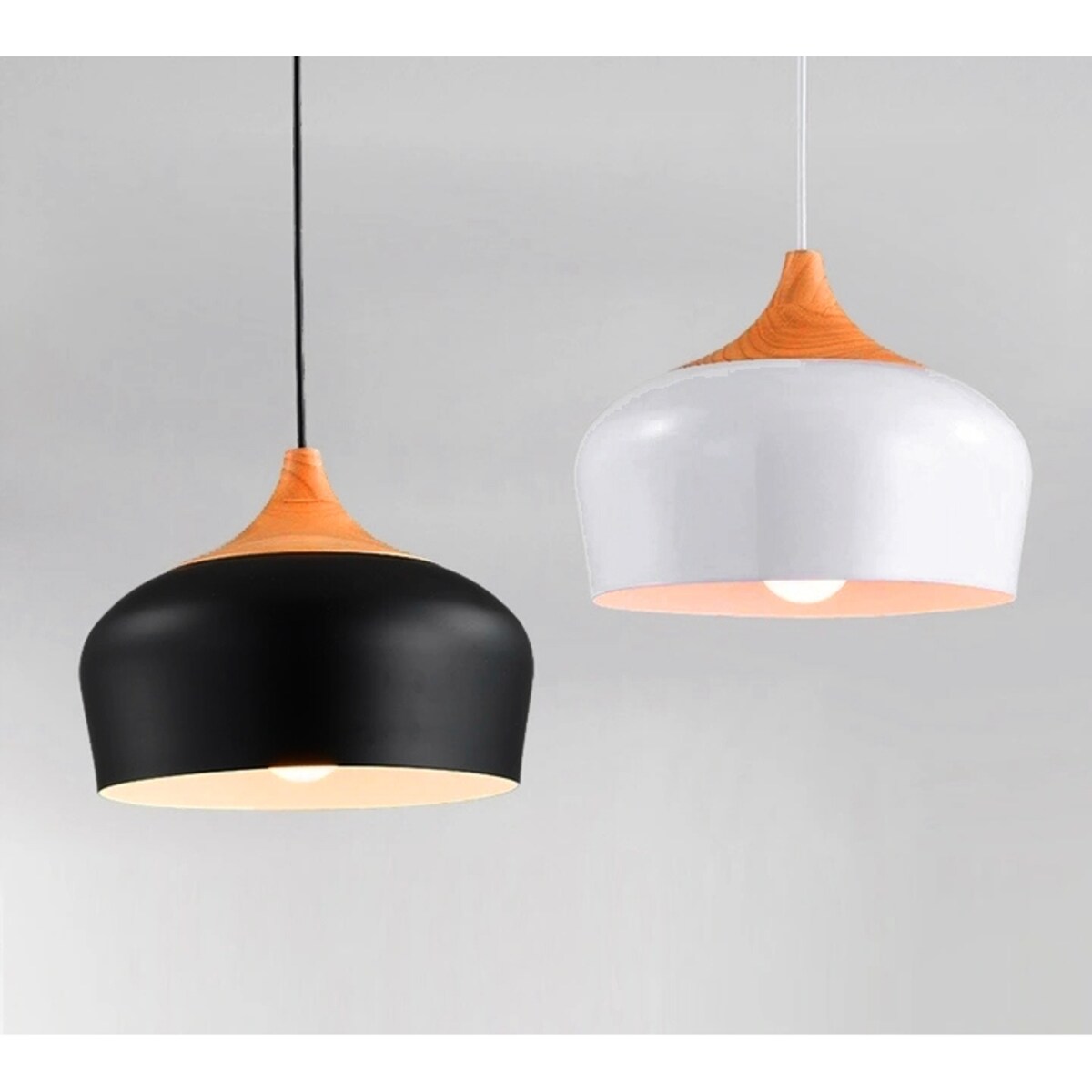 Lampa Wisząca Nowoczesna Bari Drewno Duża Black