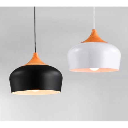 Lampa Wisząca Nowoczesna Bari Drewno Duża Black