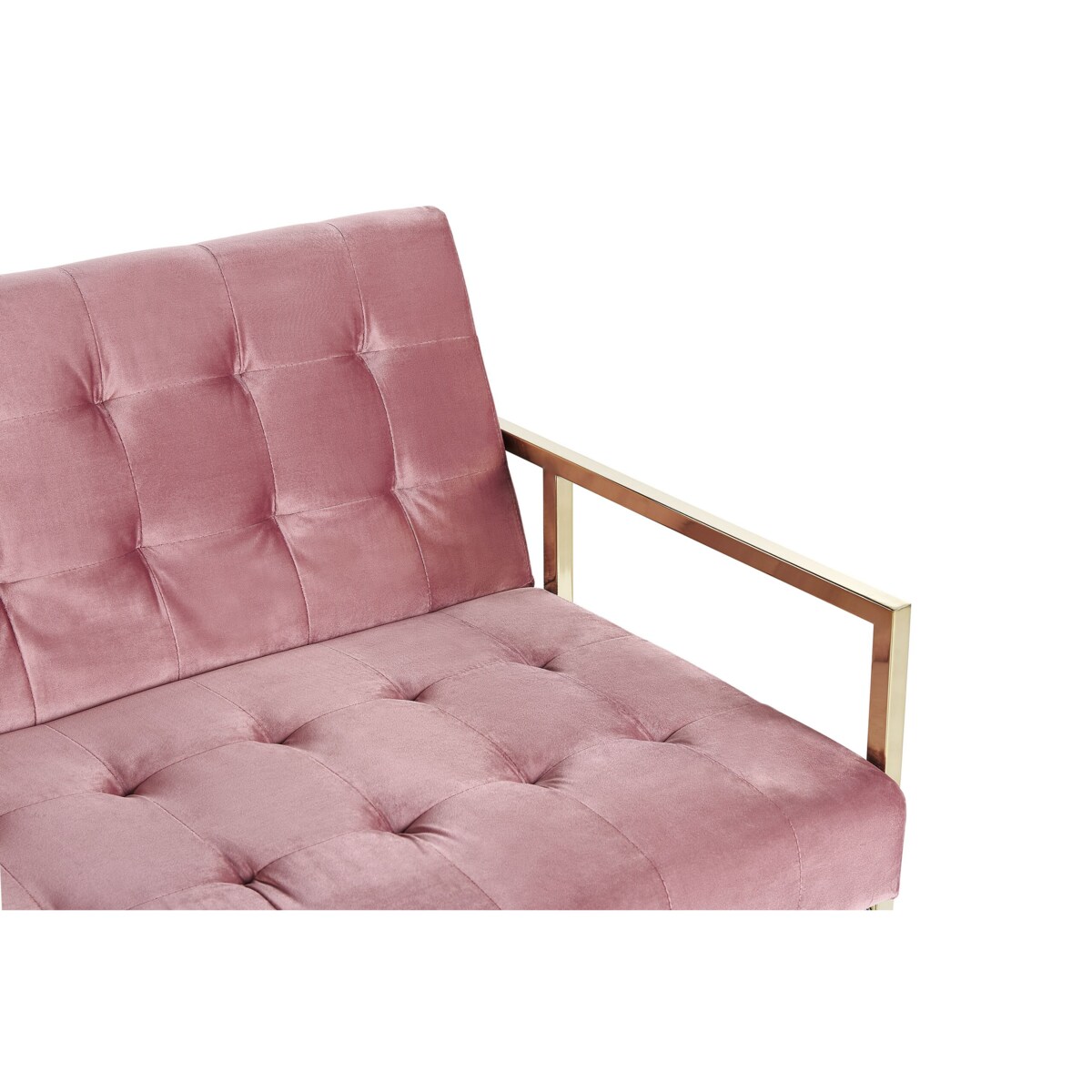 Sofa rozkładana welurowa różowa MARSTAL