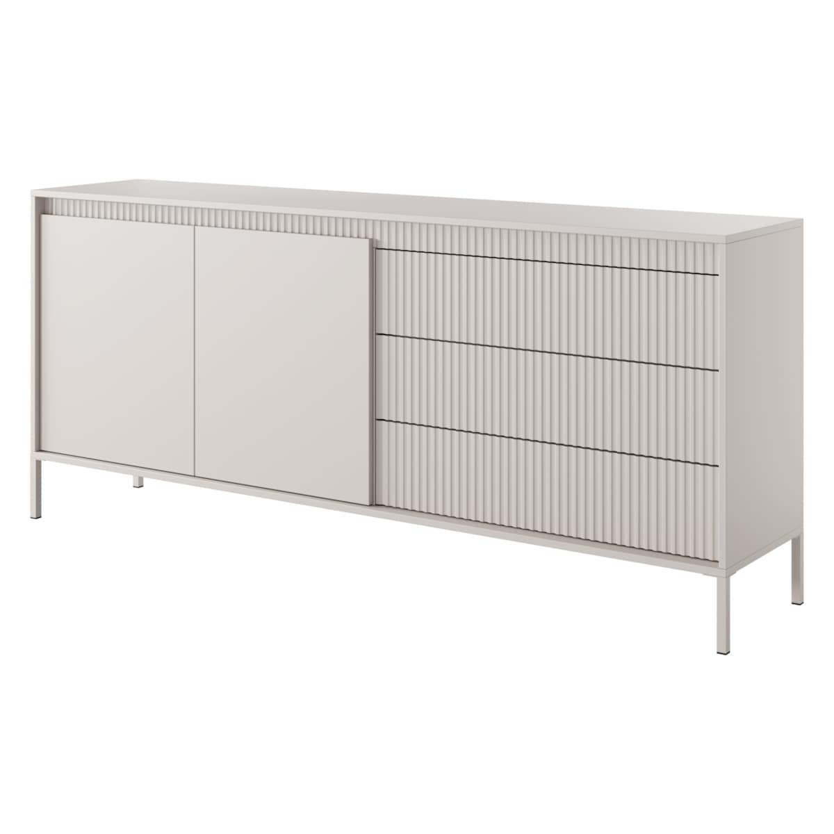 Komoda 187 2D3S ENSO ryflowana, beżowa