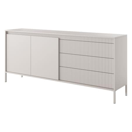 Komoda 187 2D3S ENSO ryflowana, beżowa