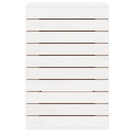 vidaXL Kosz na pranie, biały, 44x44x66 cm, lite drewno sosnowe