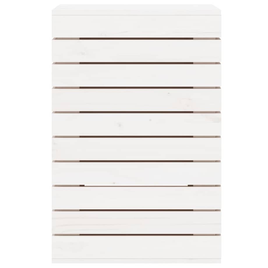 vidaXL Kosz na pranie, biały, 44x44x66 cm, lite drewno sosnowe