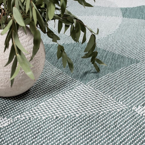 Funkcjonalny dywan na zewnątrz i do wnętrz, dwustronny DUO 58350 Zielony 160x230