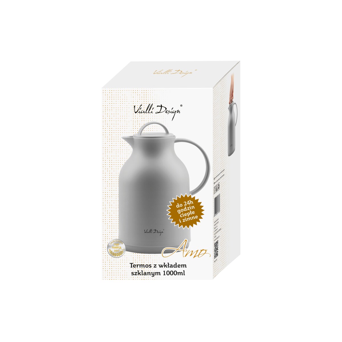 Termos z wkładem szklanym 1L AMO szary 27787