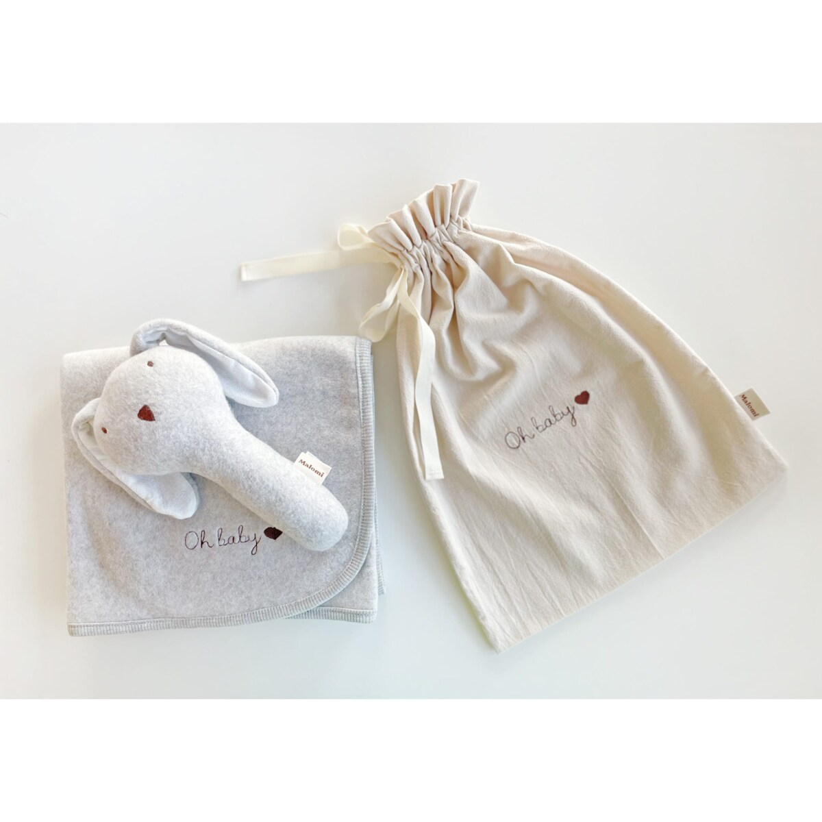 Zestaw fleece oh baby rabbit - GREY MELANGE