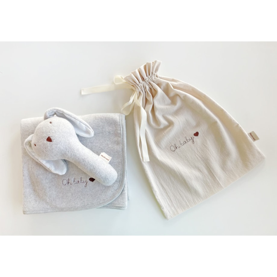 Zestaw fleece oh baby rabbit - GREY MELANGE