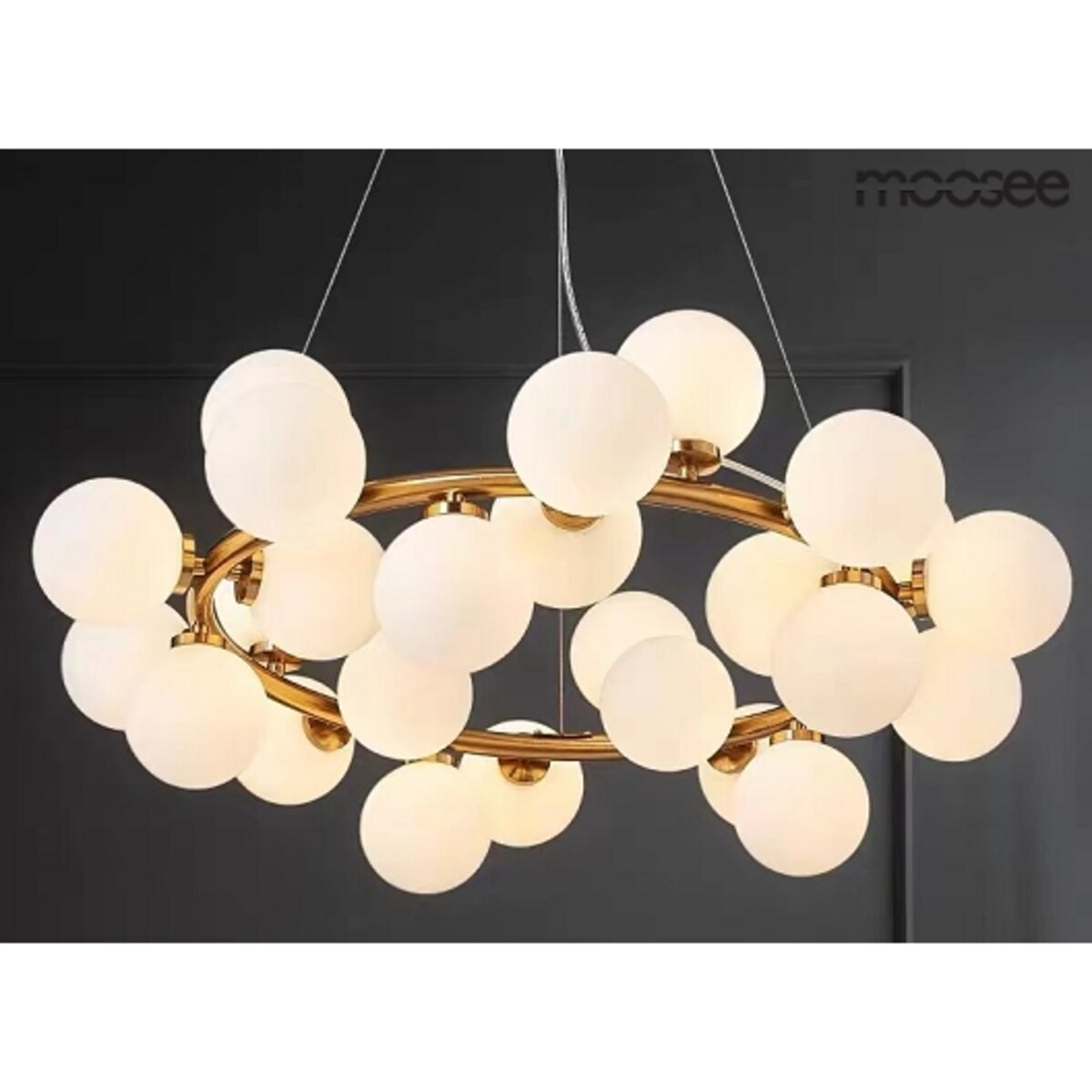 Lampa wisząca Cosmo MSE010100223 bubbles biała złota