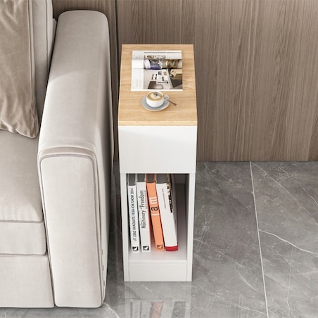 Szafka nocna wąska z szufladą stolik z półką nowoczesny loft sypialni 60 cm