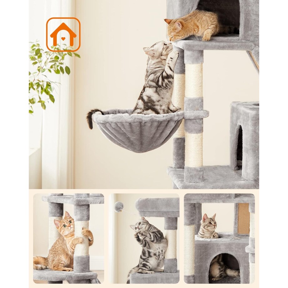 Drapak Dla Kota 60X50X206 Cm Jasny Szary