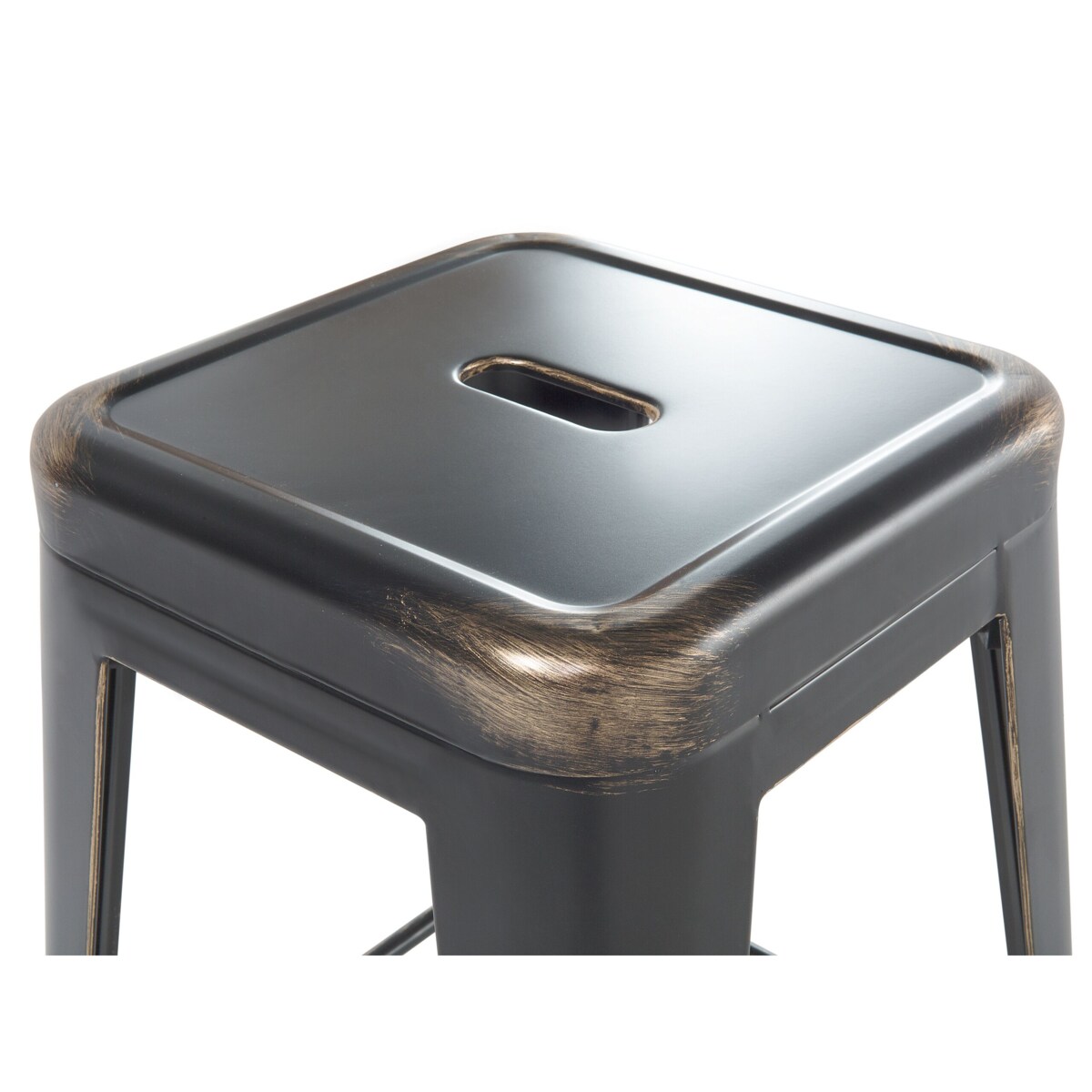 Zestaw 2 stołków barowych metalowych 60 cm czarno-złoty CABRILLO