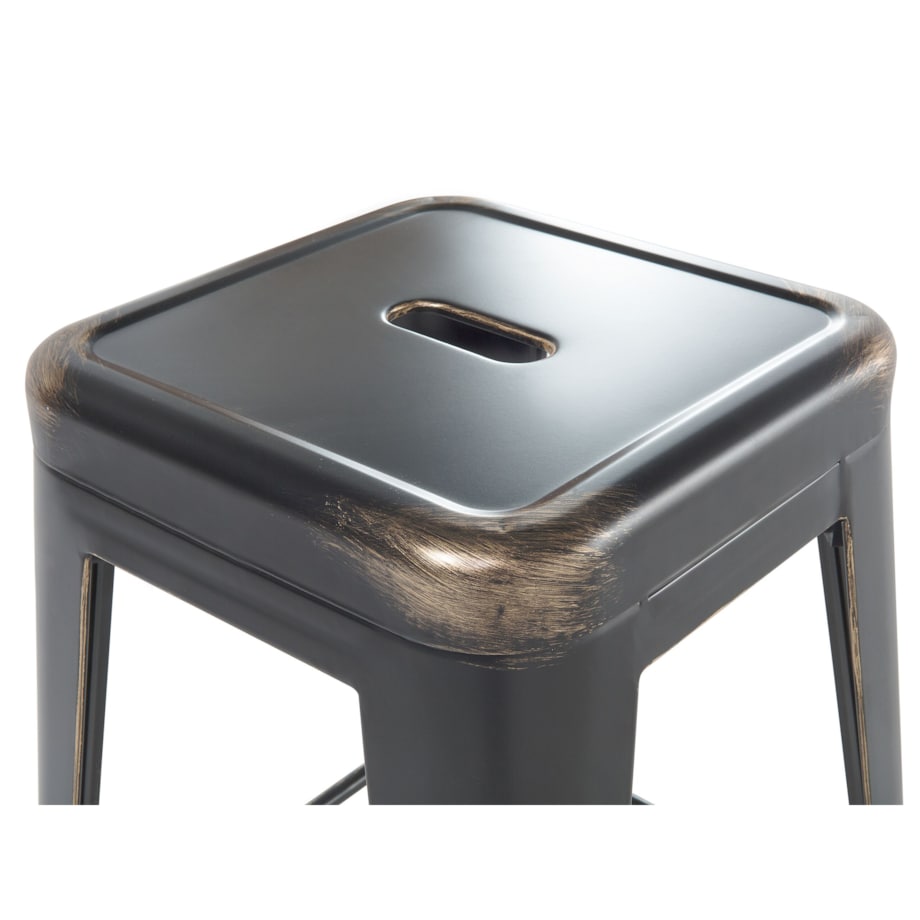 Zestaw 2 stołków barowych metalowych 60 cm czarno-złoty CABRILLO