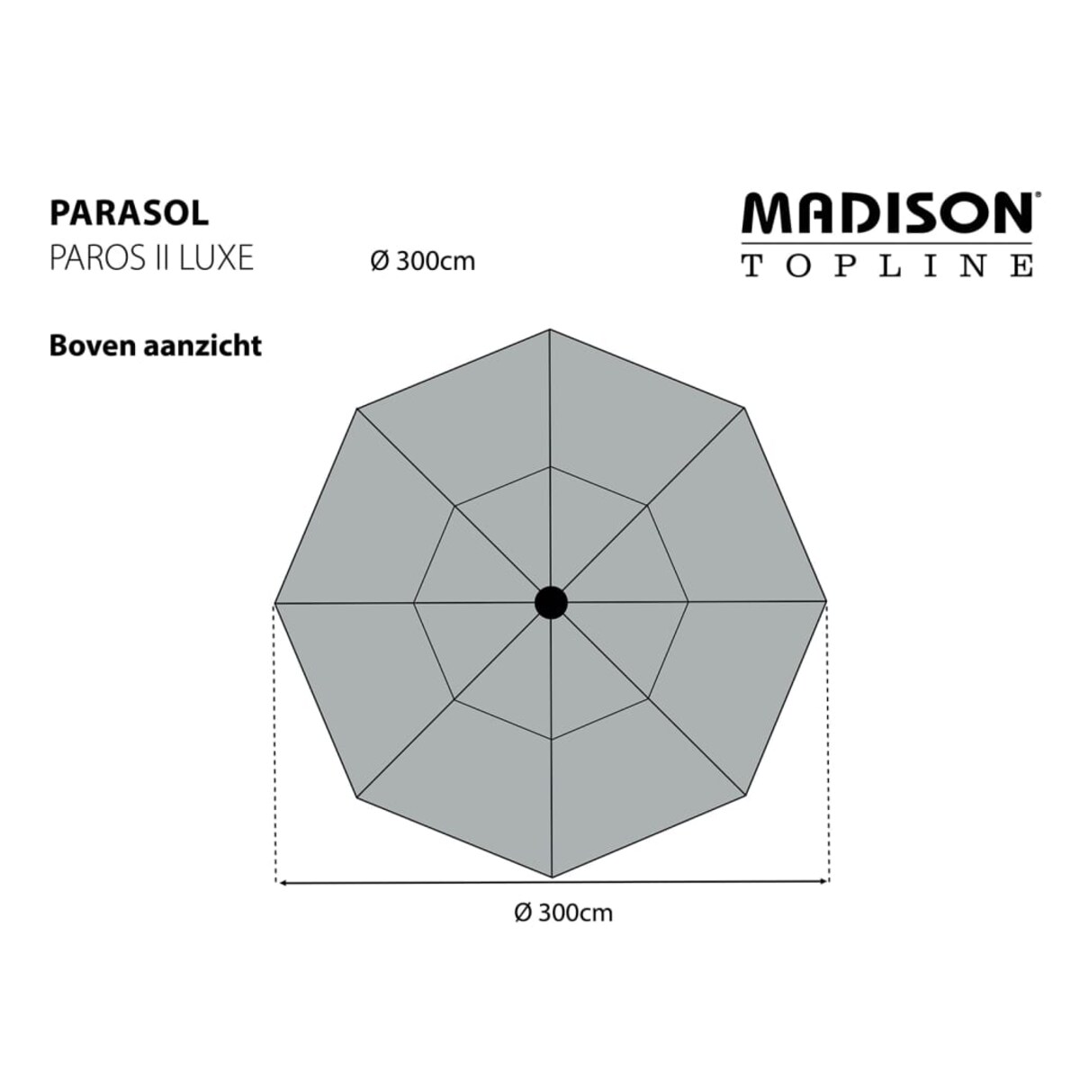 Madison Parasol ogrodowy Paros II Luxe, 300 cm, szafirowy niebieski
