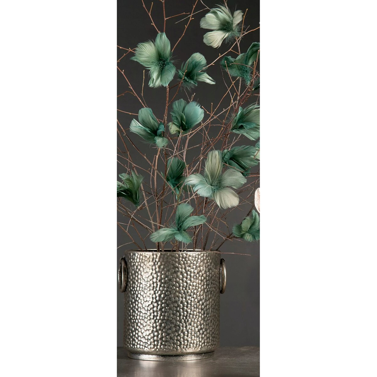 DONICZKA DO SALONU SREBRNA duża metalowa osłonka donica zestaw 3 szt.