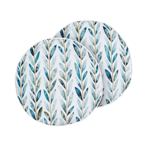 2 poduszki ogrodowe w liście 40 cm biało-zielone LOANO