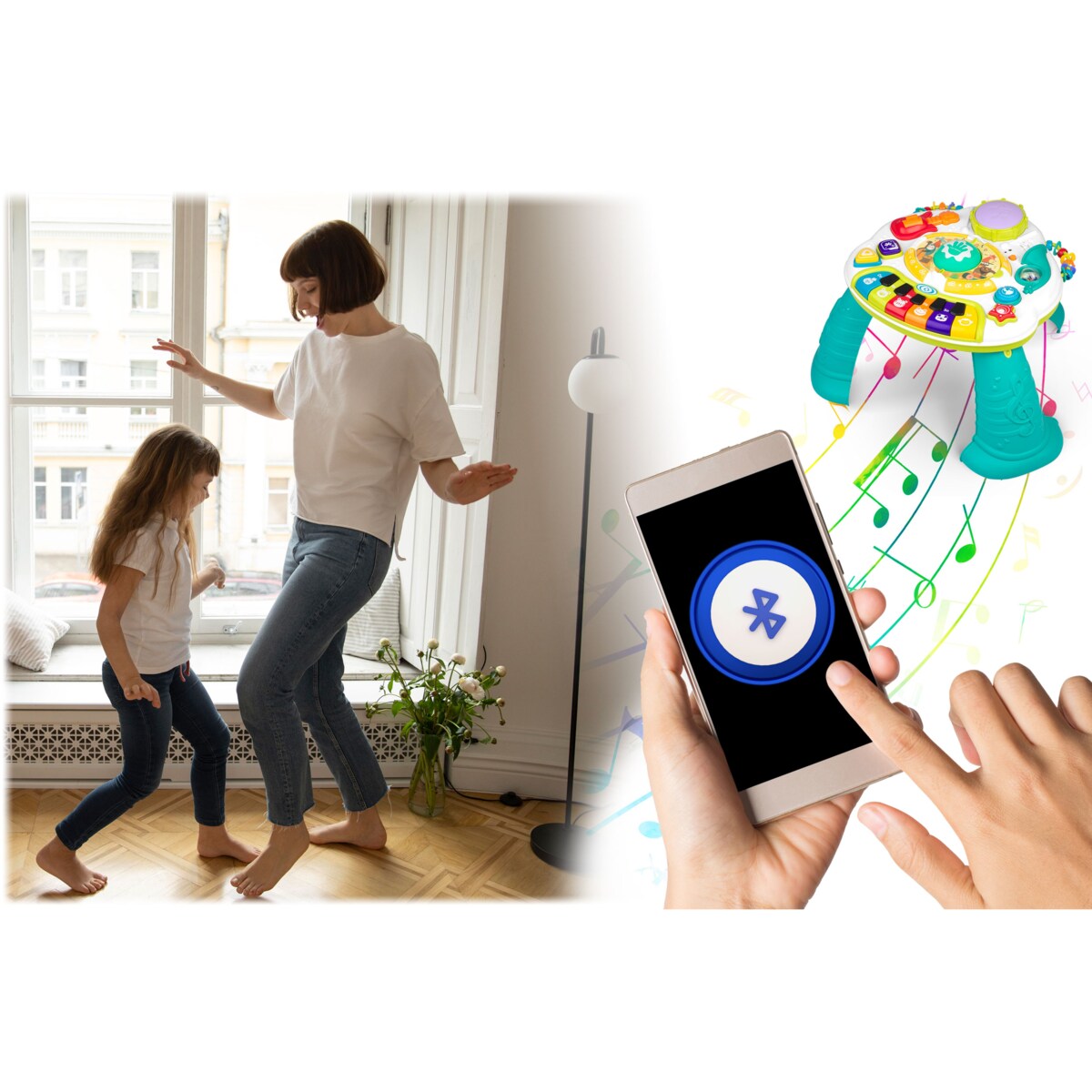 Stolik edukacyjny interaktywny 2w1 bluetooth muzyka Ricokids