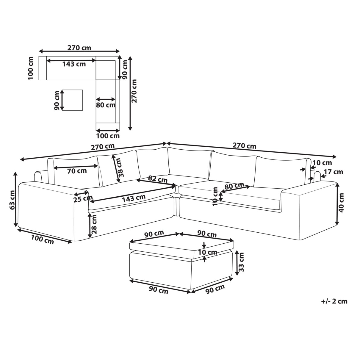 Duży zestaw wypoczynkowy dla 6 osób Technorattan Brązowy PALERMO