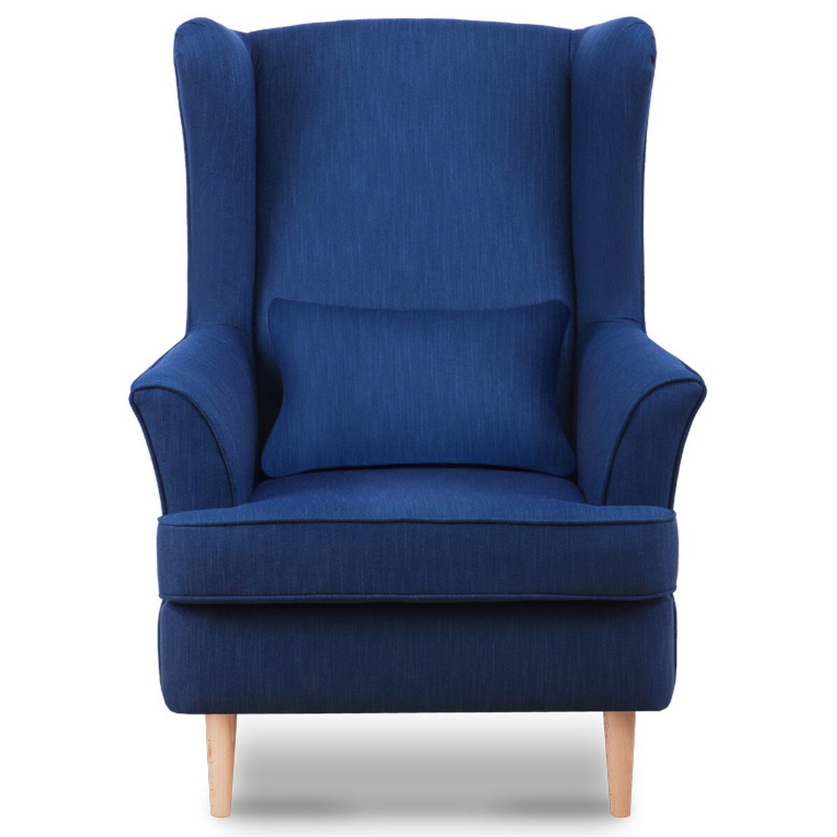 KONSIMO STRALIS Fotel + puf, kolor ciemny niebieski